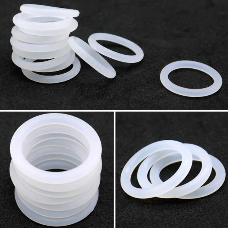

5 sztuk CS 4mm * OD 15-80mm Food Grade biały silikonowy O pierścień wysokiej TEMP uszczelka podkładki-35 ℃-200 ℃ wodoodporny