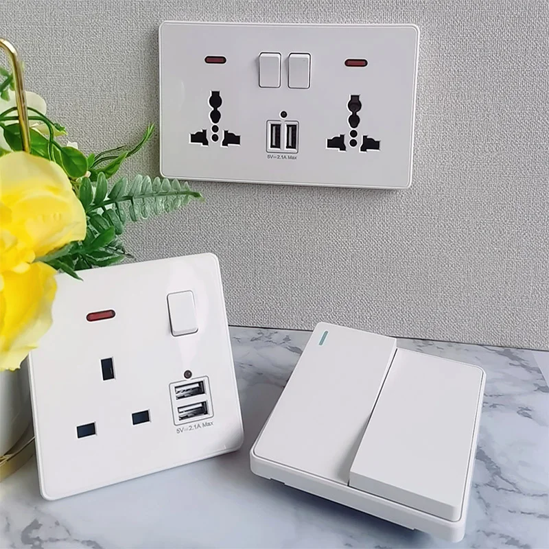 Белая британская стандартная настенная розетка 13 а универсальная переключатель