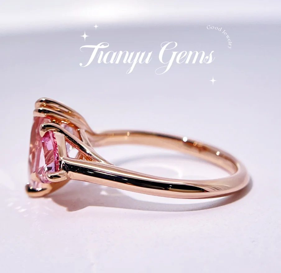 Кольцо из золота TIANYU GEMS с розовым сапфиром