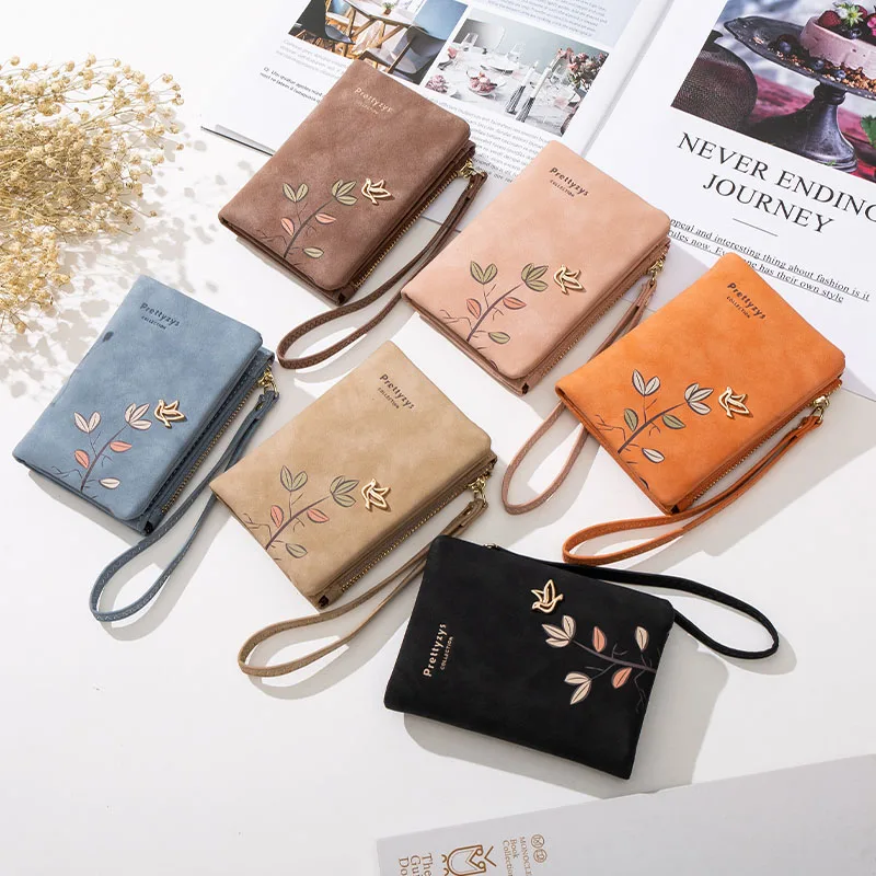 

Маленький кошелек с милым цветком для женщин, женские кошельки из мягкой кожи на молнии с карманом, короткий женский кошелек, кошелек для девушек с ремешком на руку, 2022