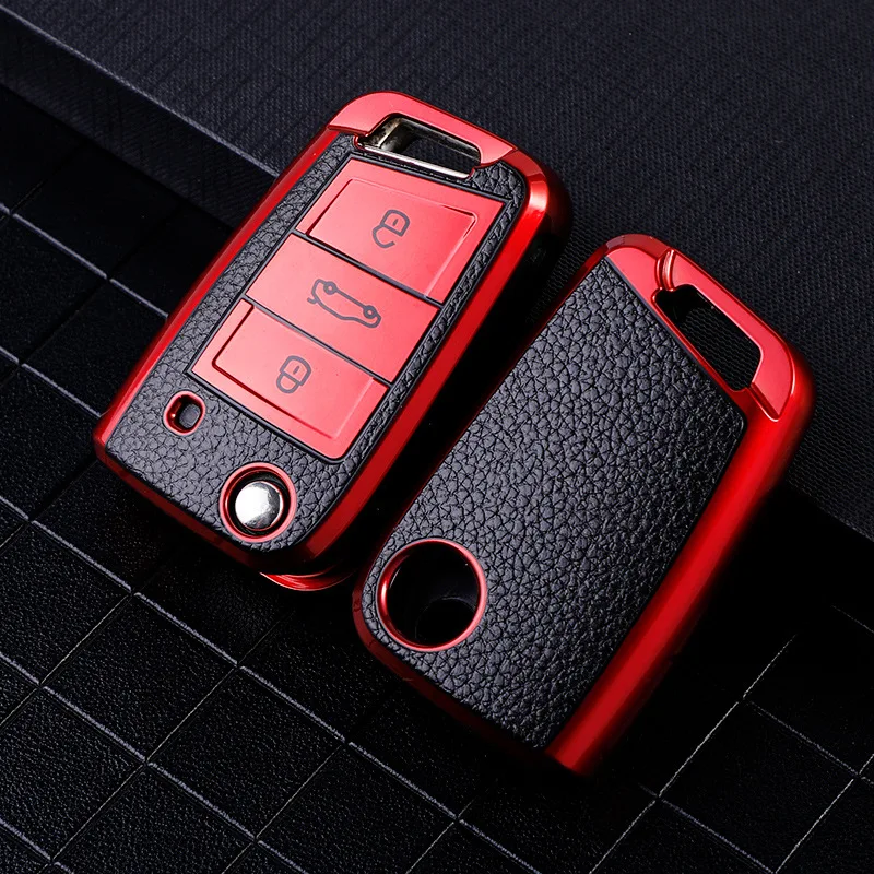 

TPU Car Key Case Cover For VW Volkswagen Golf 7 MK7 Tiguan MK2 SEAT Ateca Leon FR 2 Ibiza Skoda Octavia A7 Shell Fob Accessories