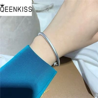 queenkiss bt6170 jewelry wholesale fashion woman girl bestie mother birthday wedding gift frosted plain silver bracelet bangle