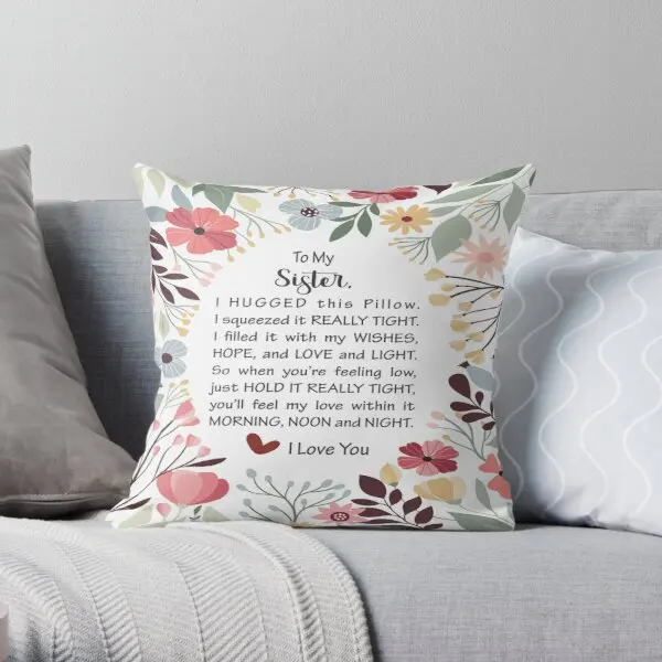 

Sister Pillow Floral Sister Pillow V Printing Throw Pillow Cover Wedding Soft Anime Bedroom Comfort Office Pillows not include