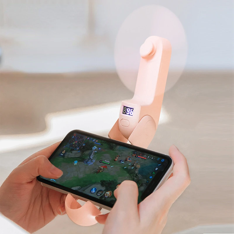 

New Portable Fan Usb Mini Fan Hand-held Folding Fan Mobile Phone Holder