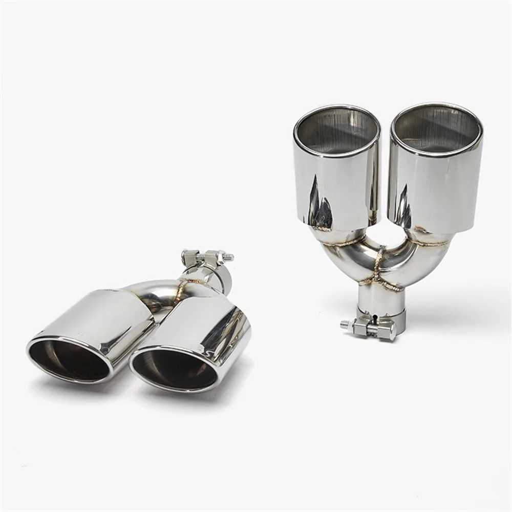 1 пара L&ampR из нержавеющей стали Y-типа овальный двойной выхлопной наконечник для
