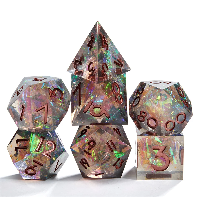 

Металлические игральные кости D & D7, многогранные игральные кости, бархатный чехол, D20, D12, D10, D %, D8, D6, D4 игральные кости DND для ролевых игр MTG, циф...