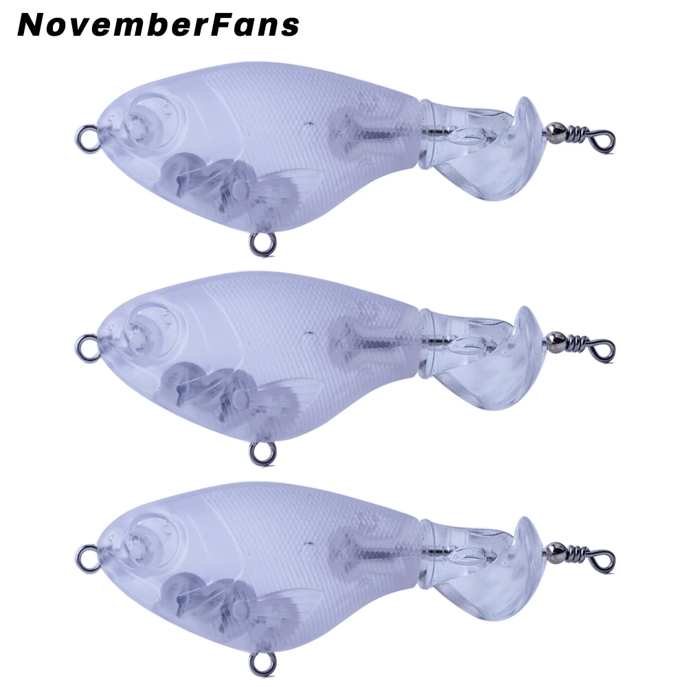 

NovemberFans 10 шт./лот вращающийся хвост Неокрашенный Поппер Topwater пустые рыболовные приманки 9 см 12 г плавающая круглая боковая пустая приманка дл...