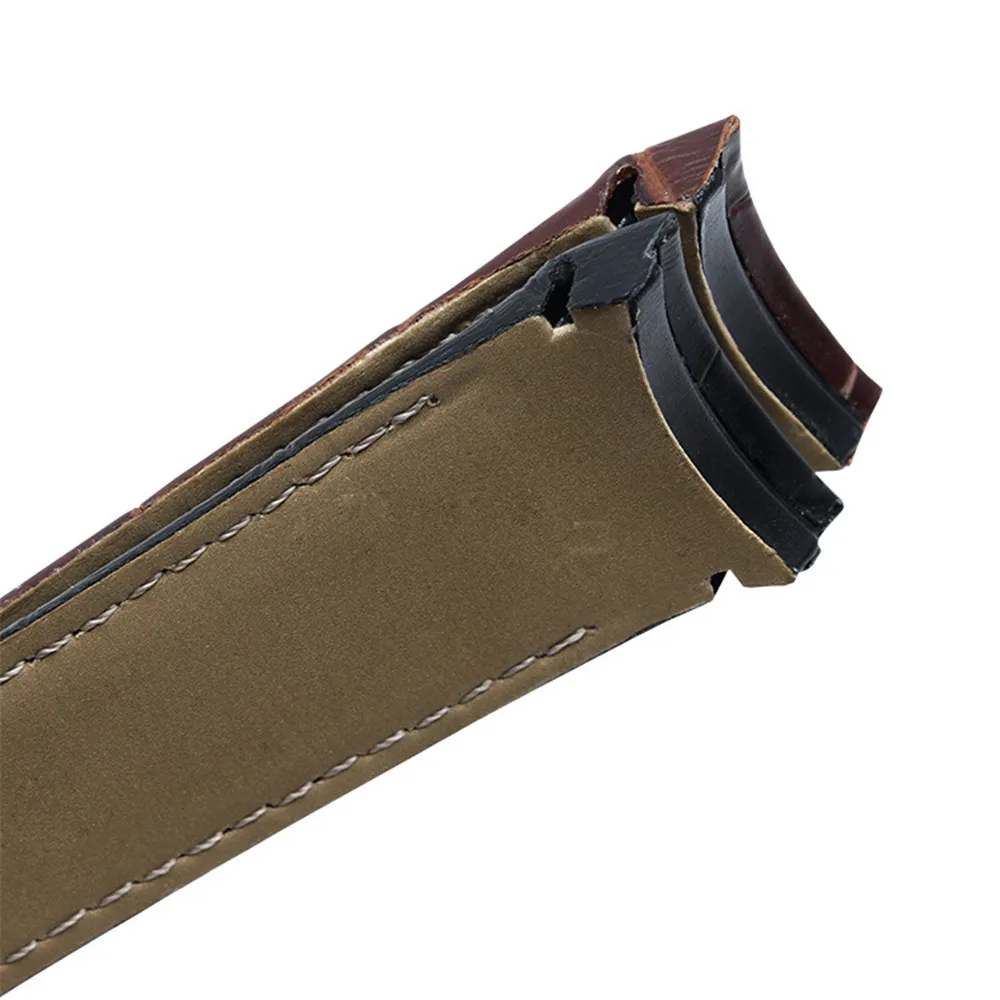 Curved End Genuine Leather Watchband 22mm 23mm 24mm for Tissot Couturier T035 Watch Band Steel Buckle Strap Wrist Bracelet Brown
