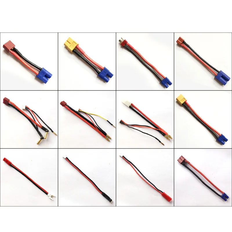 Переходник XT60 EC5 EC3 T Deans 4 0 мм 3 5 JST SM Tamiya штекер-штекер разъемы 10 12 14 16Awg см для