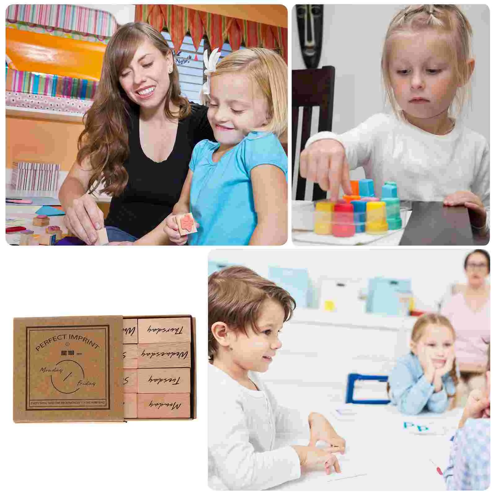 Набор деревянных штампов мини-штампы для детей печать с алфавитом арабские цифры
