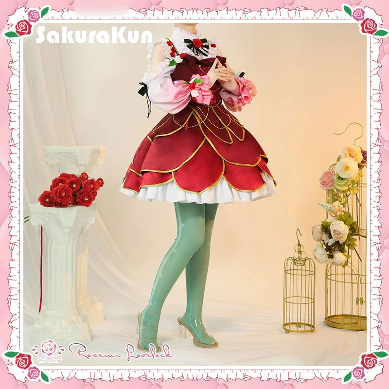 

Cosobsydia Ролевые костюмы Rosemi красное роскошное платье костюм Lovelock Vtuber Luxiem Косплей Rosemi полный комплект