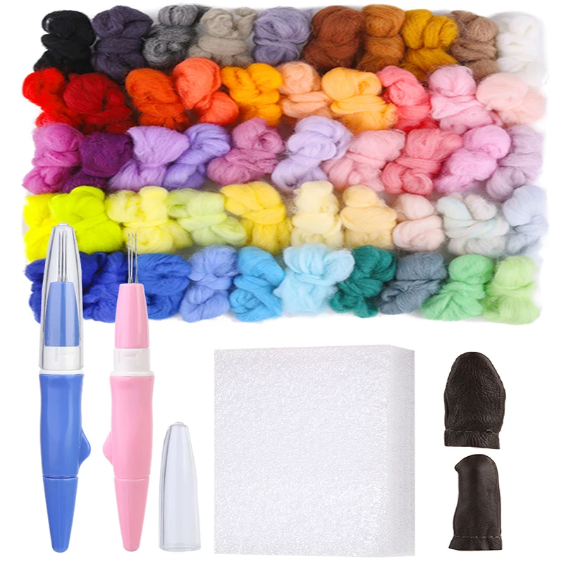

Fenrry 36/50 Color DIY Needle Felting Kit Wool Felting Tools Handmade Felt Needle Set Wool Felting Fabric Materials Accessories