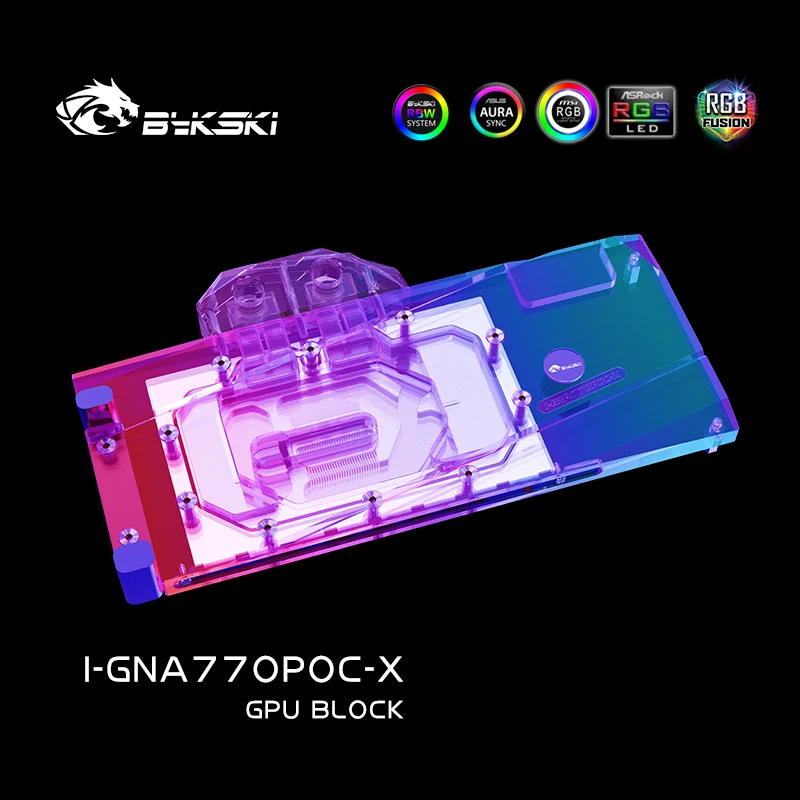 Bykski GPU Water Block Видеокарта VGA Кулер Радиатор охлаждения для GUNNIR Intel Arc A770 Photon 16G OC