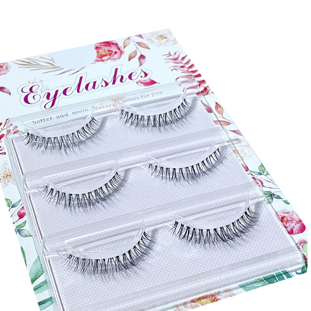 

VIP 4pair Transparent Band False Eyelashes Handmade Dramatic short Lashes Upper Lash S18