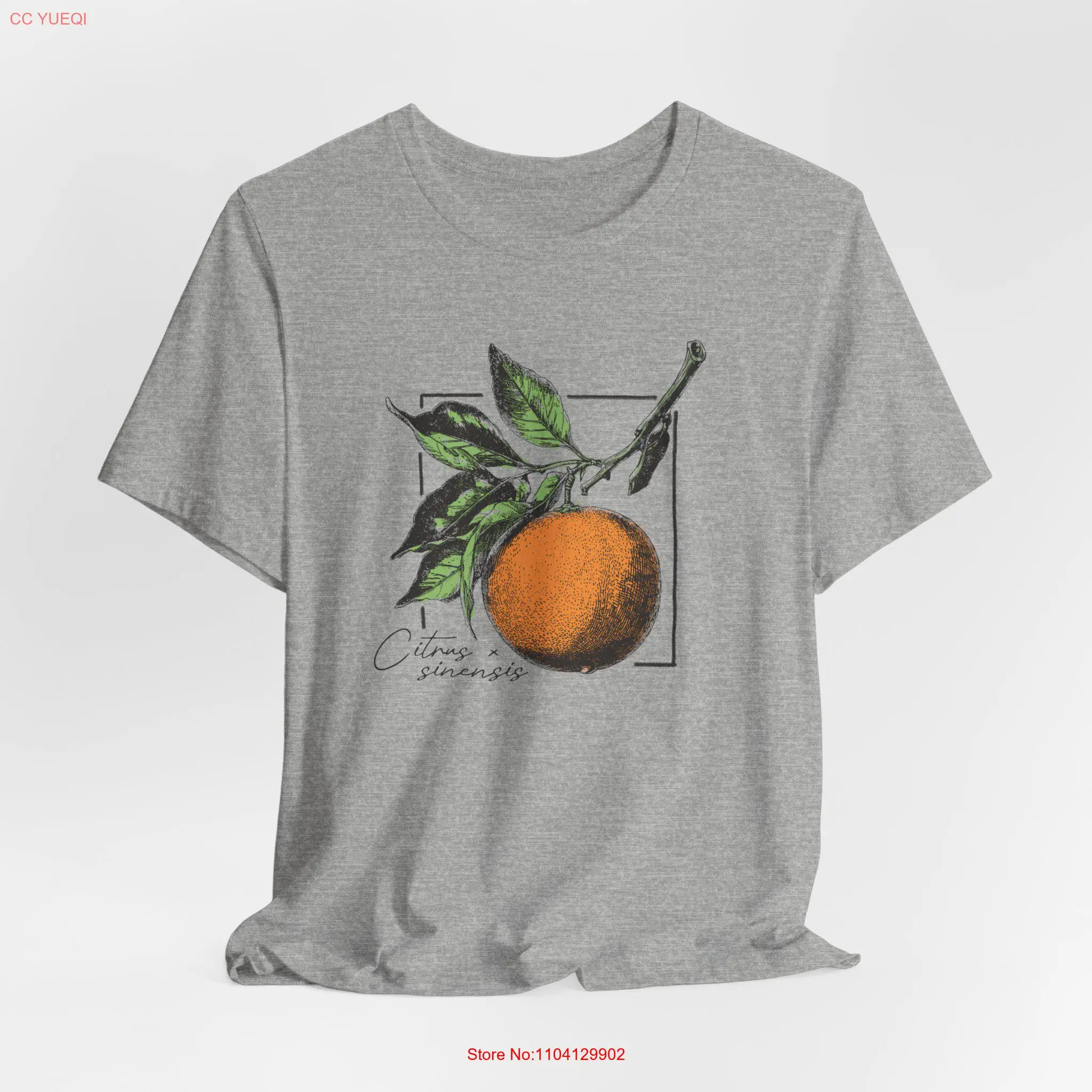 Футболка с оранжевым принтом Fruit Botanical Foodie Уникальная для влюбленных длинными или