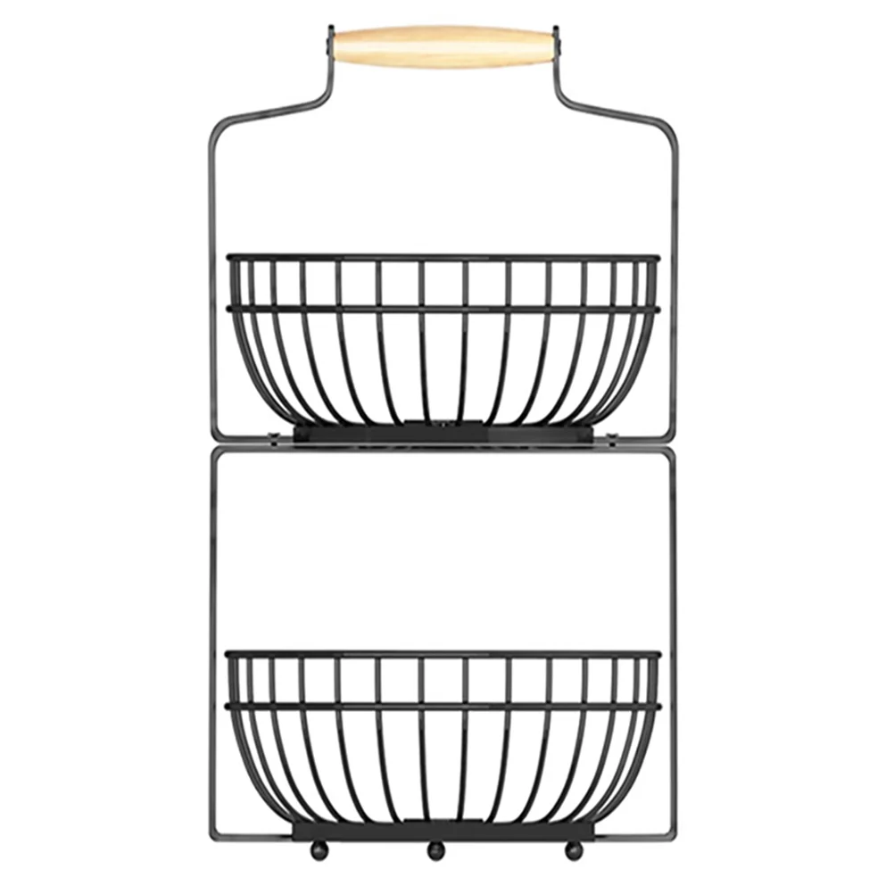 

Household Fruit Shelf Double-layer Storage Rack Desktop Sundries Holder