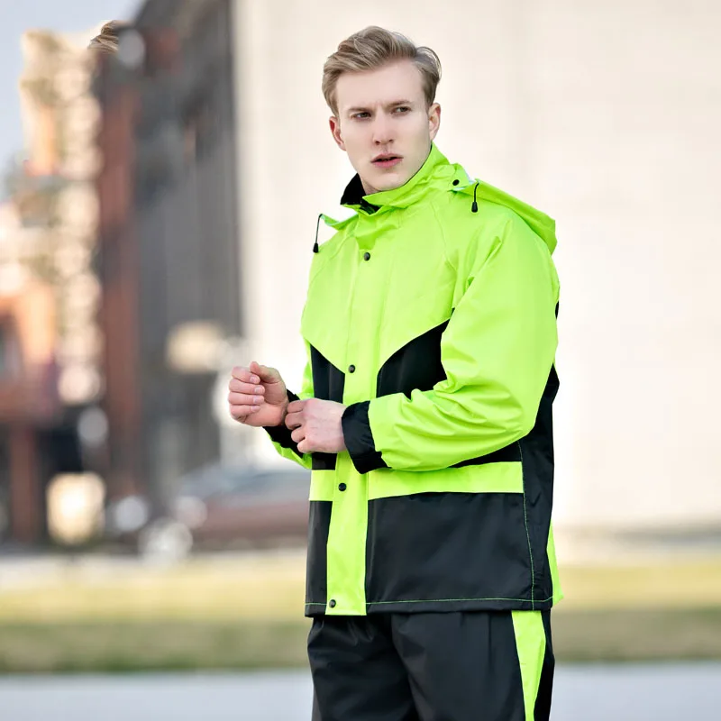 

Biker Waterproof Raincoat Man Reusable Jacket Tourist Cycling Motorcycle Raincoat Portable Casaco Masculino Camp Supplies BB50YY