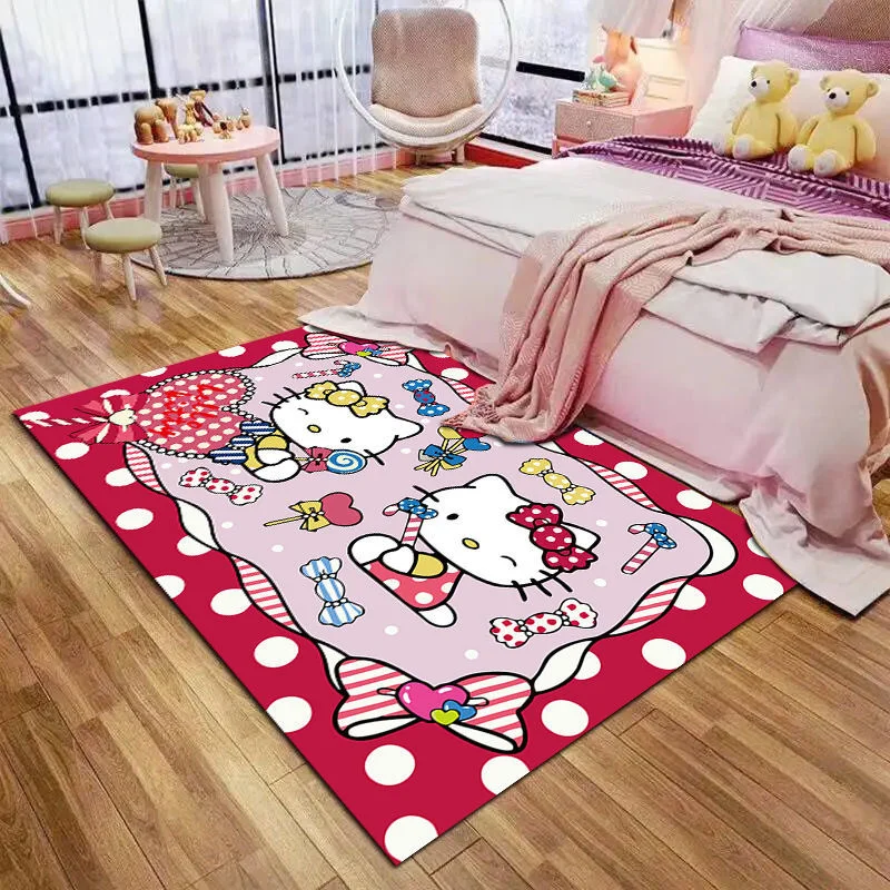 Продажа Мультяшный ковер Saniro Hello Kitty, ковер для дивана, спальни, My Melody, ковер для гостиной, прикроватный Коричный ковер, милый Декор для комнаты