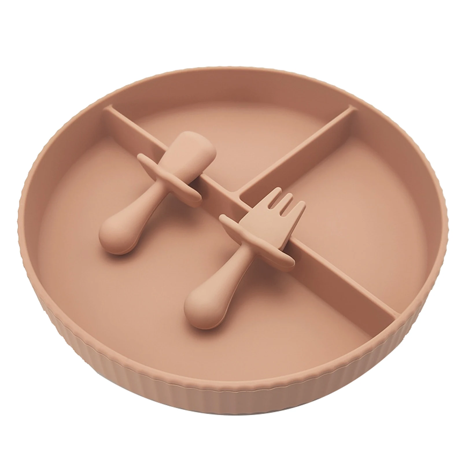 

Storage For Weaning Easy Clean Home Solid With Suction Fruit Spoon Fork Food Tray All In One Baby Plate Slip Resistance Snack