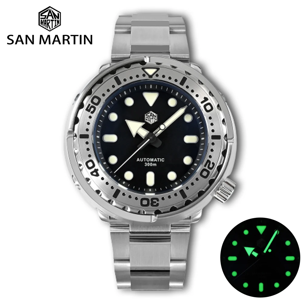 

San Martin 47mm Tuna Diver Watch Men Luxury Watches Automatic NH35 Mechanical Stainless Steel Wristwatch Sapphire Mirror 30Bar