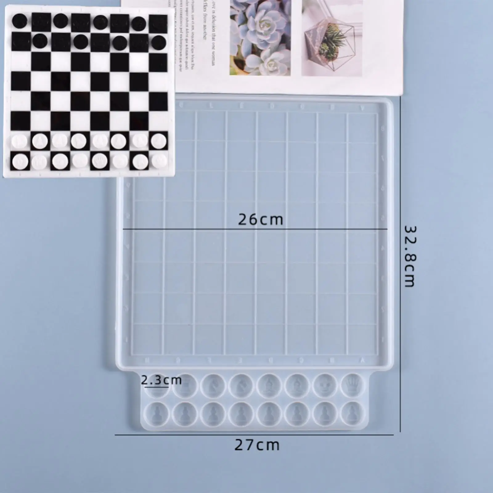 

Силиконовая форма для шахматной доски, 3D формы для литья смолы, форма для шахматной доски из эпоксидной смолы для игр на открытом воздухе, ин...