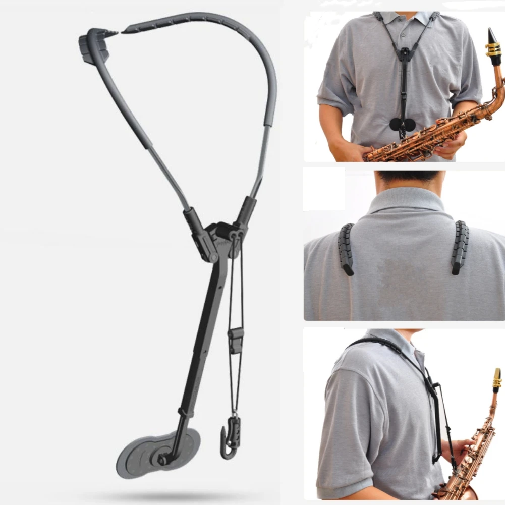 

Adjustable Sax Neck Strap Double Shoulder Strap For Alto Tenor Soprano Saxophone Three-point Soft Straps Sax Accessories