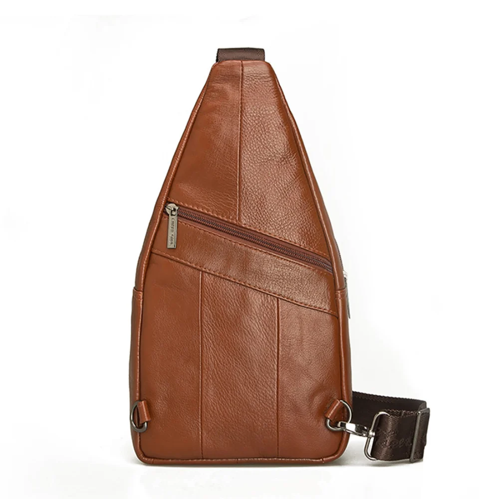 Нагрудная Сумка-слинг из натуральной воловьей кожи для мужчин модные сумочки