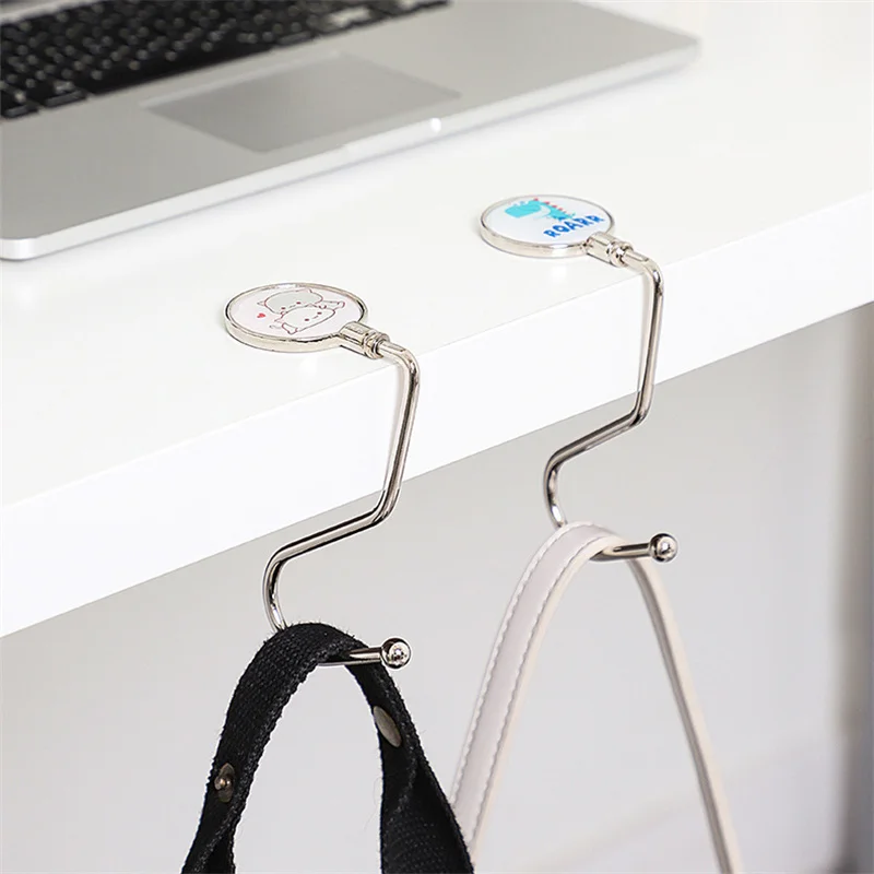 

Cartoon Movable Desktop Hook Portable Hanging Bag Hook Multi-purpose Reusable Home Office Desk Side Hooks for Bag Keys