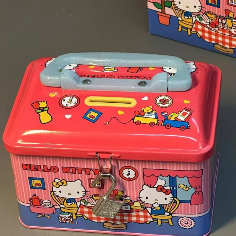 

Kawaii Sanrio Копилка милая My Melody Cinnamoroll мультфильм детская Запираемая Копилка коробка для хранения игрушка для детей подарок