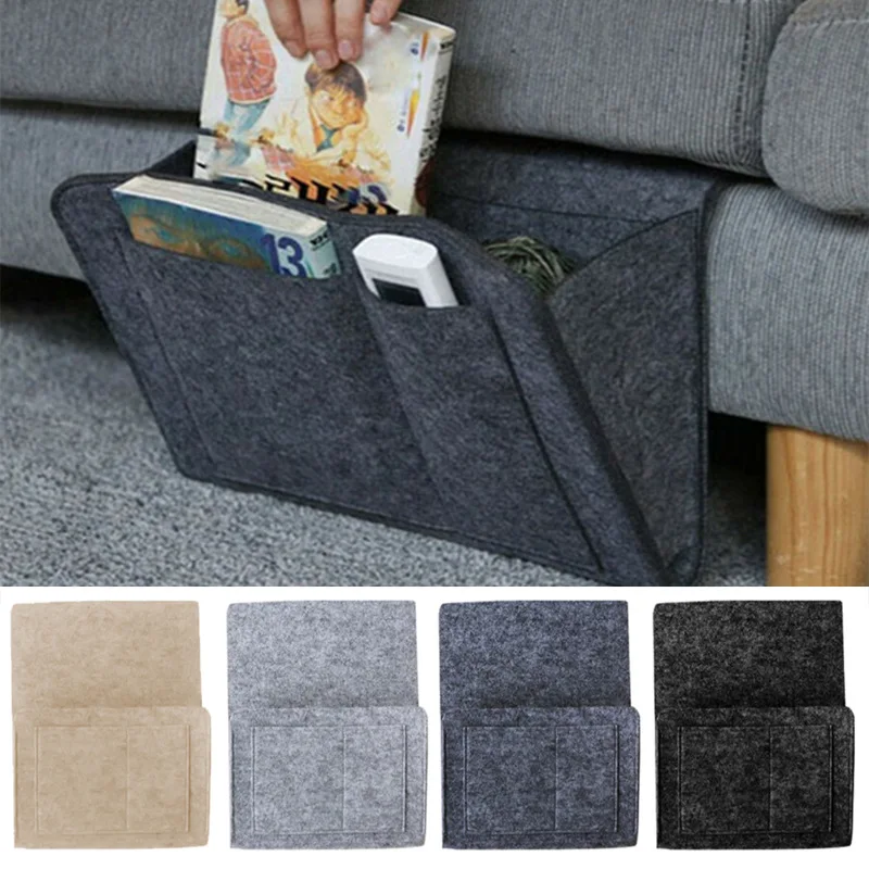 

1PC Sofa Bedside Felt Storage Bag Sofa TV Remote Control Hanging Caddy Couch Storage Organizer Bed Holder Pockets