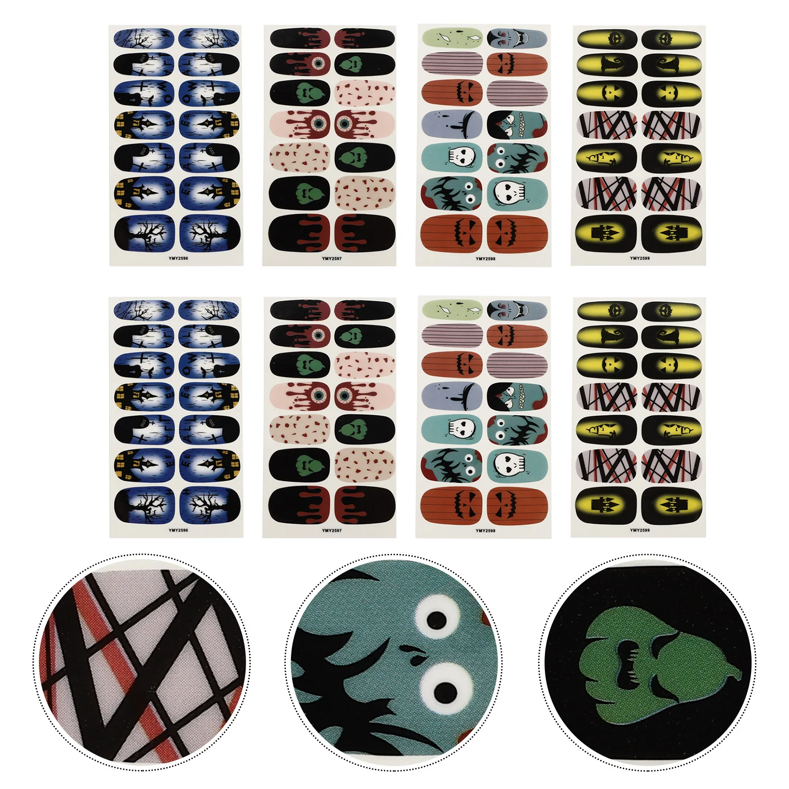 

Nailart Stickers Sticker Partyghost Charm Foils Sequin Foil Scary Full Wrap