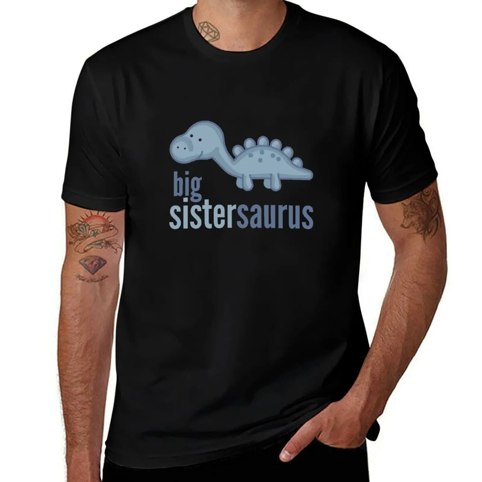 Фото Футболка Big Sistersaurus, комплект семейных футболок с динозаврами, дышащая футболка для спортзала с короткими рукавами №1
