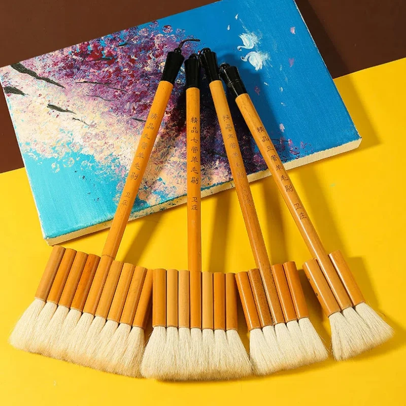 Шерстяной волос кисть для рисования акварелью ручка щетки бамбук Board Brush