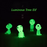 5pcs princess mononoke mini luminous tree elves hayao miyazaki micro landscape cute resin decoration cartoon toy birthday gifts