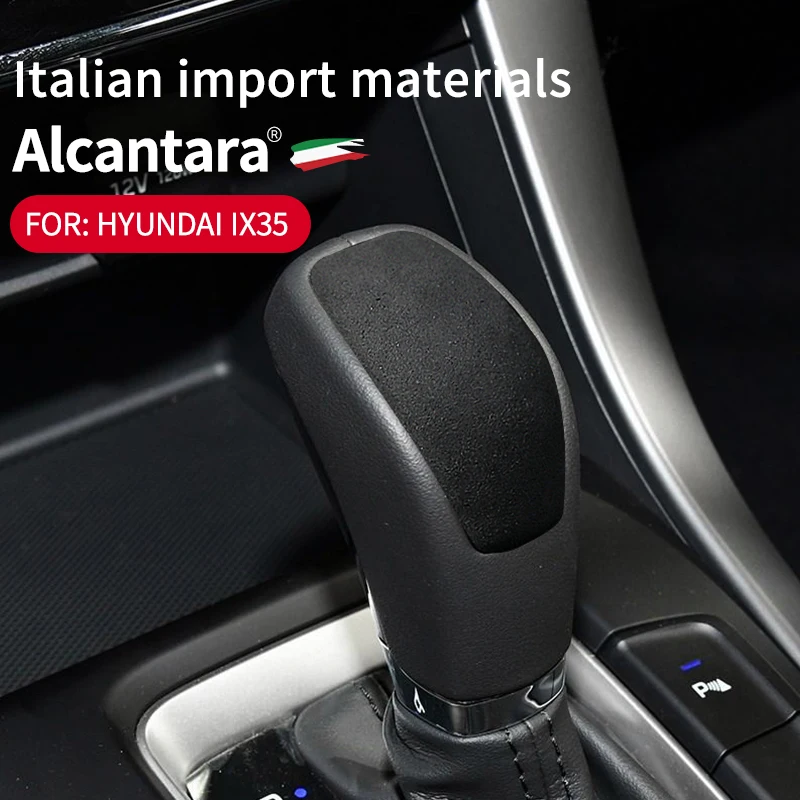 

Alcantara Suede Wrap Car Gear Shift Knob Cover Gearbox Lever Shifter Shell Frame Trim For Hyundai IX25 2015-2019 IX35 2018-IN