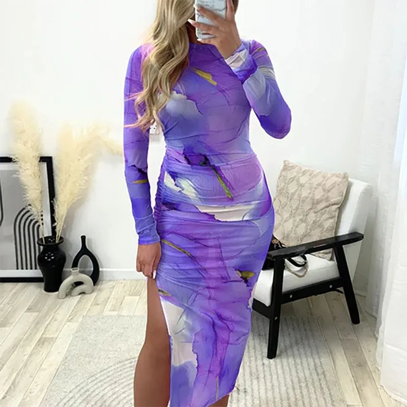 

Pareo Beach Dress Over Bikini Bath Suit Women Swim Cover Up Long Sleeve Ins Lady New Slim One Print Spandex For The 2023