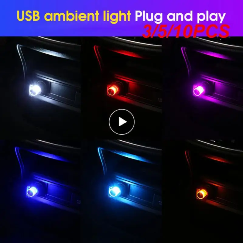 

3/5/10PCS Mini Atmosphere Light Decorative Portable Car Atmosphere Light Universal Led Car Interior Accessories