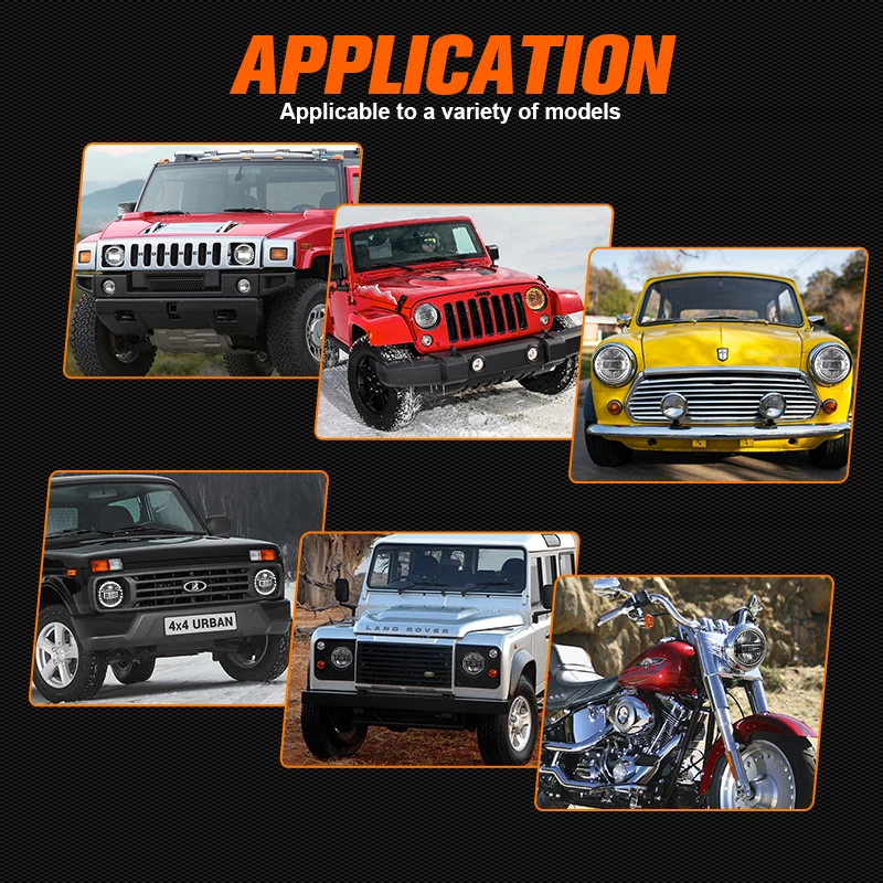 7-дюймовая светодиодная фара 7 дюймов DRL Круглая для Jeep Wrangler JK TJ Hummer H1 H2 12 В 24 Suzuki
