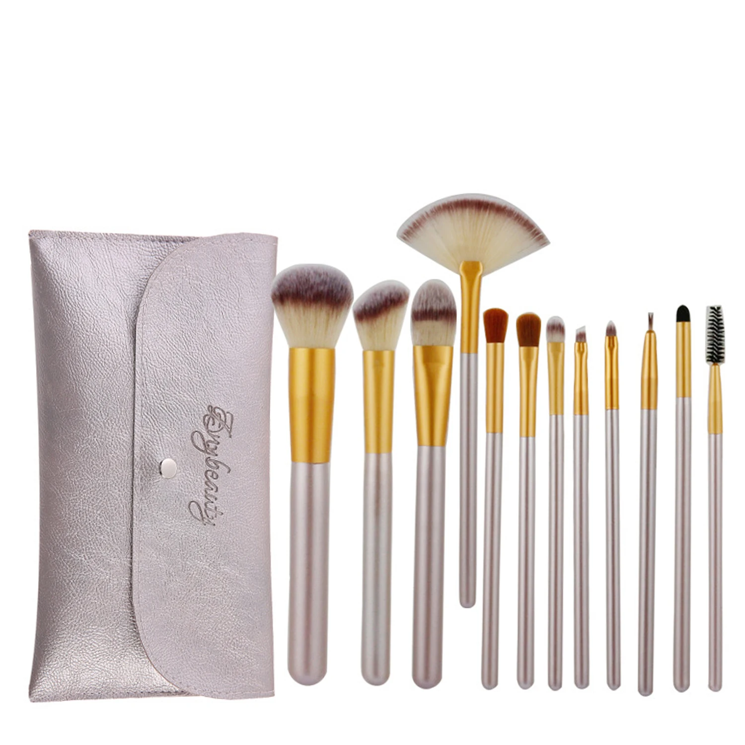 12/18pcs Champagne makeup brushes set for cosmetic foundation powder blush eyeshadow kabuki blending make up brush beauty tool