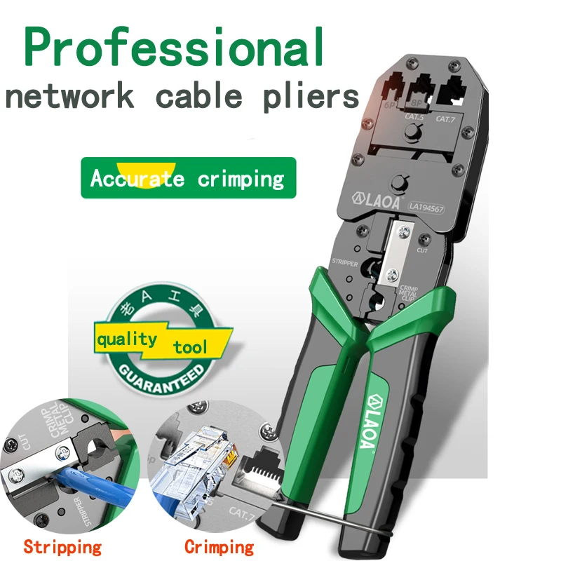 

LAOA Профессиональные Сетевые Обжимные Клещи Многофункциональные Бытовые Клещи Для Обжима Кабеля С Хрустальной Головкой 5/6/7...