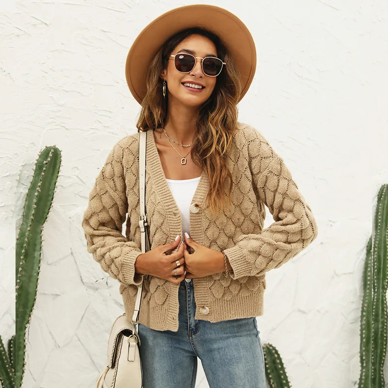 

New 2022 Autumn Winter Knitted Cardigan Sweater Coat Fashion Knitwear Casual Knitting Jacket Outerwear Women