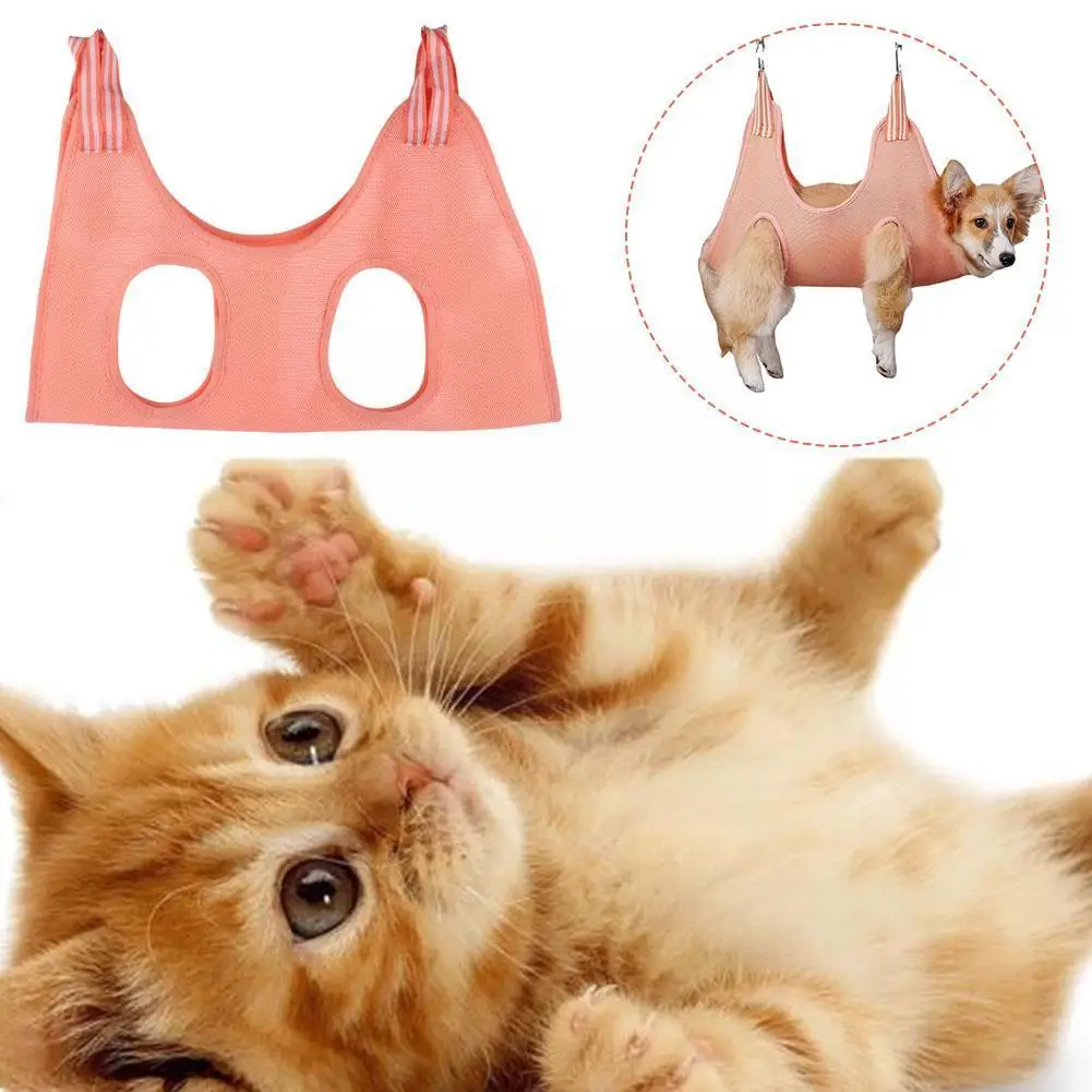 

Pet Beauty Hammock Pet Grooming Nail Cutting Anti Scratch Breathable Bite Hanging Hammock Pet Bag Cushion Supplies Fixe A8w2