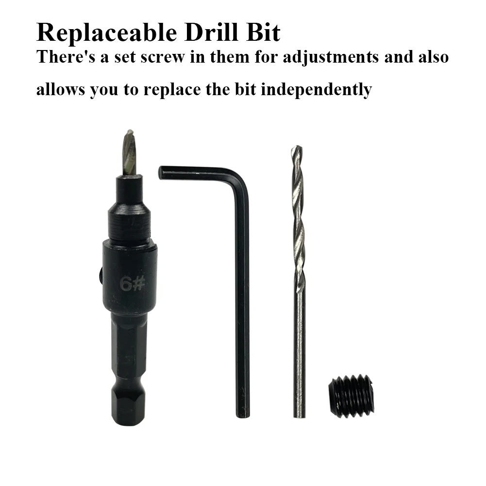 Набор сверл с зенкером комплект из 4/5 насадок для сверления направляющих