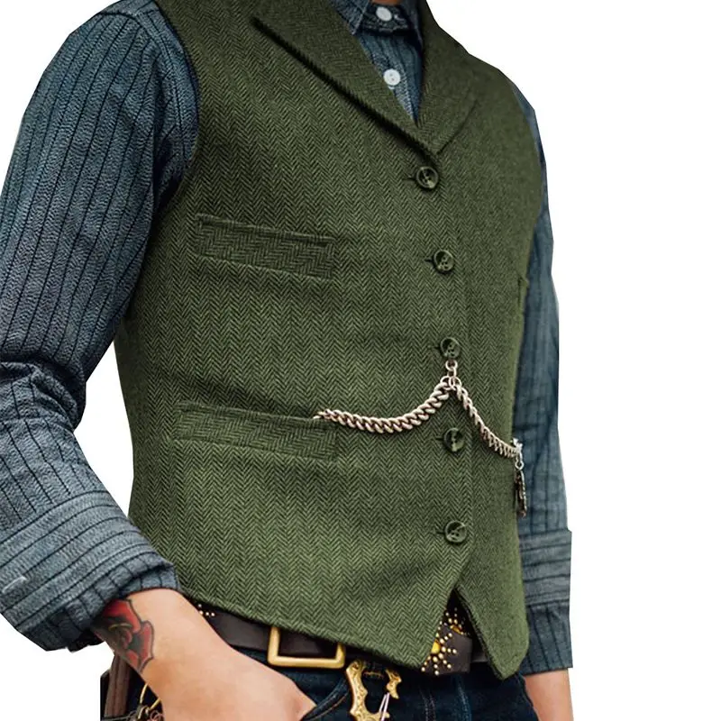 Casual Slim Fit Gilet Homme Vests For Groosmen Man Wedding M