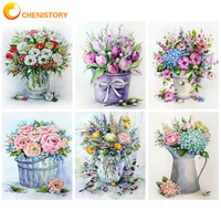 chenistory oil painting by numbers 40x50cm diy paint by numbers for adult colorfu flower frameless canvas painting home decor