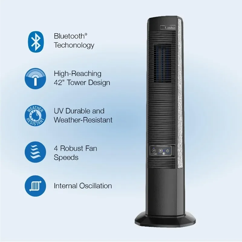 Для Lasko 42-дюймовый портативный уличный башенный вентилятор с технологией Bluetooth 4