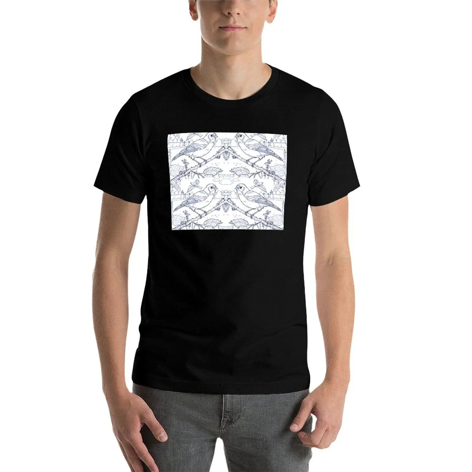 Фото Синяя футболка в стиле Chaffinch Toile de Jouy, футболка для строительных работ №4