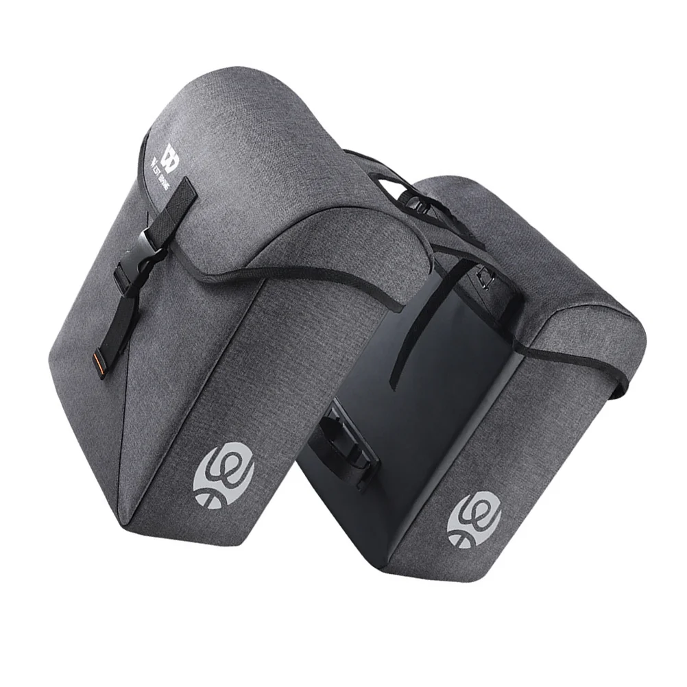 

1 Set of Creative Reflective Bike Bags Bike Double Rear Shelf Bags Cycling Supplies (Grey)