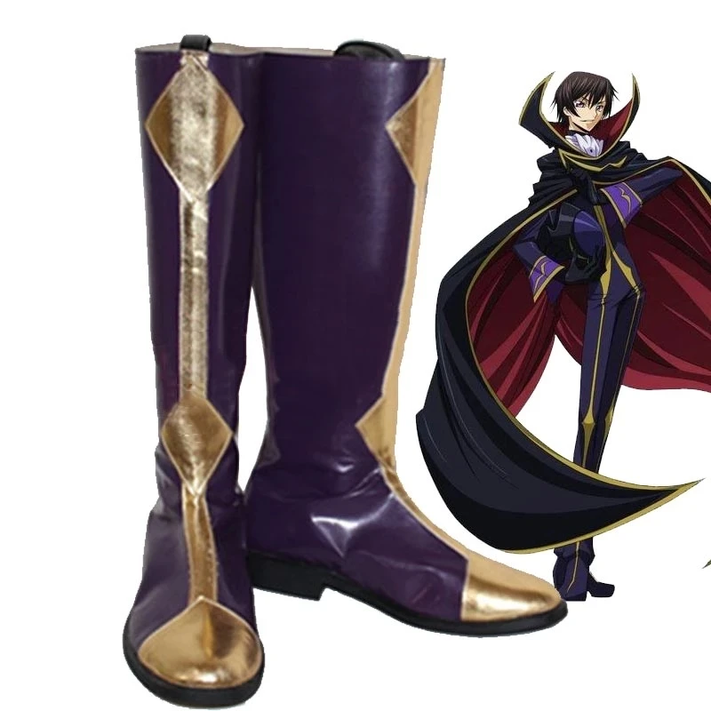 

Code Geass Zero Lelouch Cosplay Shoes Boots Custom Made Any Size Leather Boots Custom Made For Unisex shoes