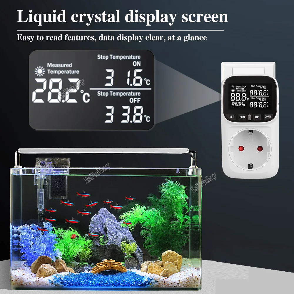 Высокоточный цифровой дисплей умный термостат аквариум сенсорный экран